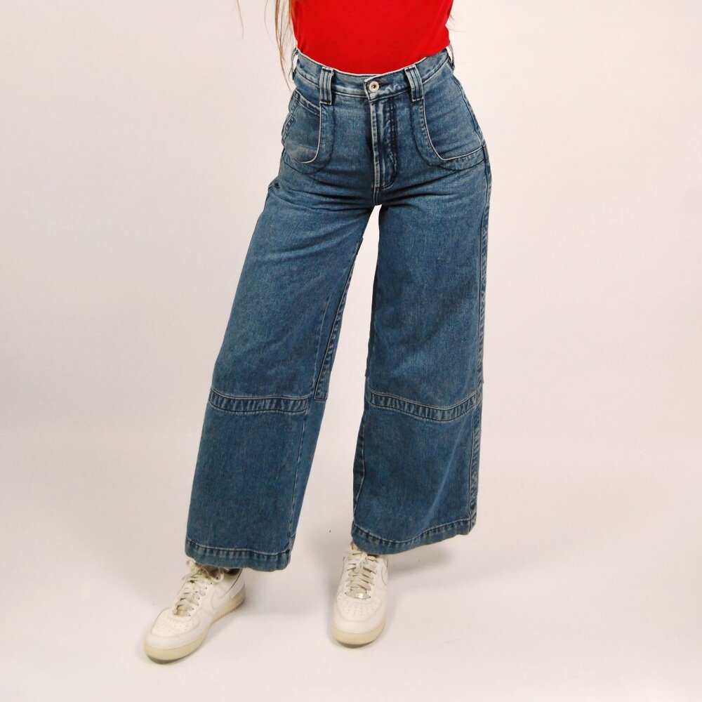 Y2K Ultra Wide Leg JNCO Jeans (26) blue denim vintage 2000s baggy mens womens
